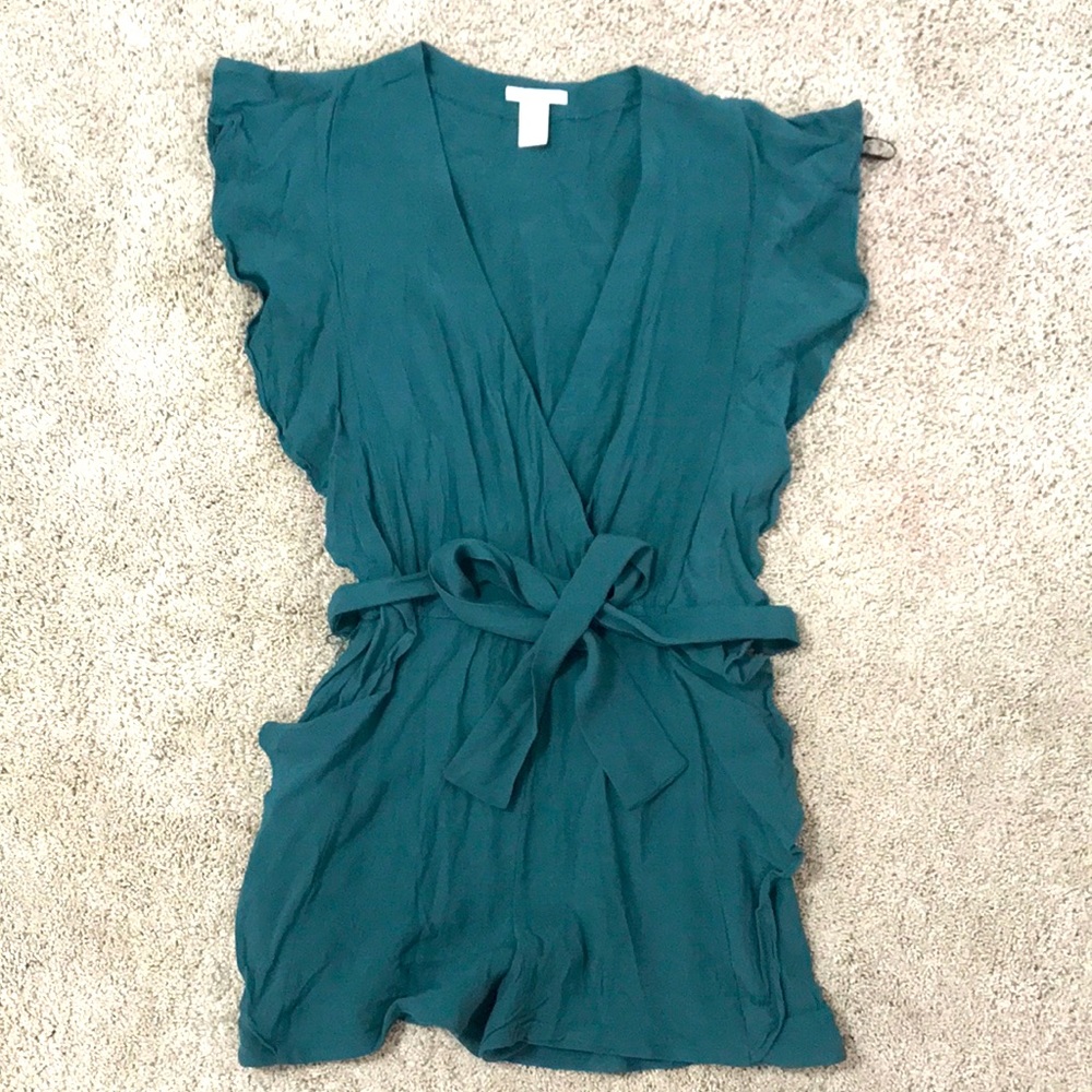 H&M sage green romper